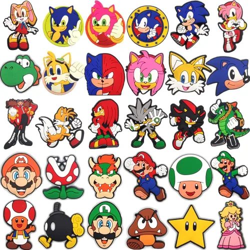 SMCLOMRS Dijes de anime para zapatos, 30 unidades, decoración de zapatos de dibujos animados para regalo, estilo lindo, Plástico, No es una piedra
