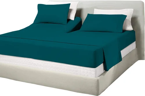 Miniatura 33 de Juego de sábanas de algodón de 600 hilos tamaño Queen dividido para base de cama ajustable, juego de sábanas de 4 piezas con bolsillo profundo