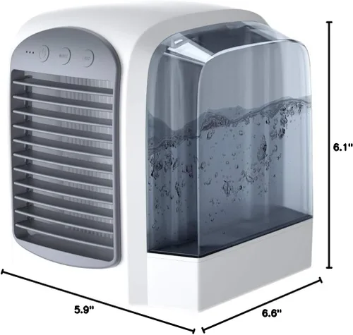 Miniatura 8 de Mini enfriador de aire personal, enfriadores compactos USB, enfriador de ventilador portátil con tanque de agua, para el hogar, oficina, dormitorio