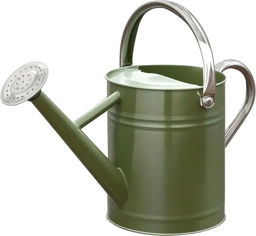 Miniatura 10 de Regadera de metal, latas de riego de un galón de acero inoxidable para riego de plantas de jardín interiores y exteriores (zinc de 1 galón)