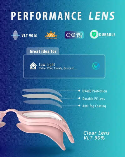 Miniatura 7 de Gafas de natación W2 para adultos, hombres y mujeres, protección UV antivaho sin fugas