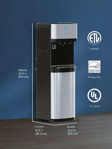 Miniatura 8 de Brio 520 despachador refrigerador de carga inferior para botella de 5 galones con filtro de 2 etapas Opciones de agua caliente, fría y a Inoxidable