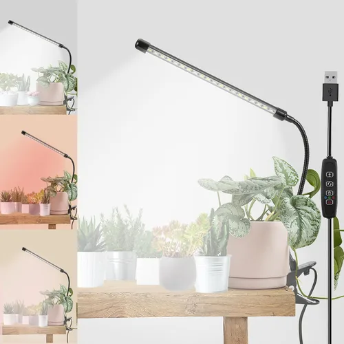 Miniatura 13 de Luces de Cultivo para Plantas de Interior 20 LED, Luces de Cultivo de Plantas de Interior de Espectro Completo Auto Encendido Apagado