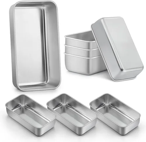 Miniatura 15 de LIANYU Paquete de 4 moldes para pan para hornear pan, molde para pan de 9 x 5 pulgadas, molde para pan de acero inoxidable para pastel de carne