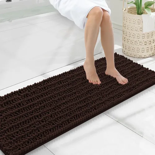 Miniatura 77 de Smiry Alfombras de Baño 24x16 pulgadas, Alfombras de Baño de Chenilla Extra Suaves y Absorbentes, Respaldo de Goma Antideslizante, Lavable a Máquina