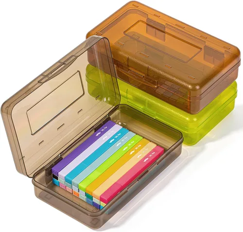 Miniatura 28 de Mr. Pen - Cajas de lápices transparentes, paquete de 6, 7.9 x 4.5 x 2.4 pulgadas, azul transparente, tapa hermética, organizador de cajas de lápices