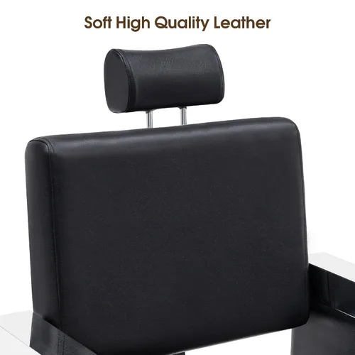 Miniatura 4 de BarberPub Clásico Recline Silla de peluquero hidráulica Salón Spa Silla de peluquería Equipo de belleza de peluquería 3018 (negro)