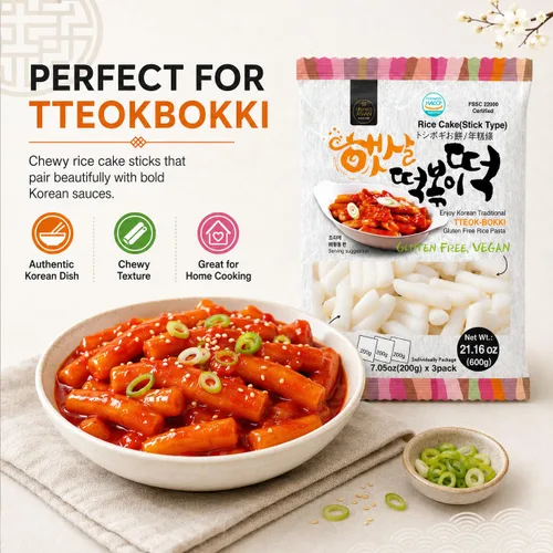 Miniatura 7 de Unha's Asian Snack Box - Pastel de arroz coreano - 1 paquete (3 paquetes individuales) vegano sin OMG sin gluten Tteok Pasta21.16 oz