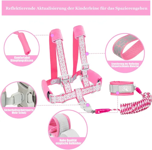 Miniatura 3 de Correa para Niños Pequeños - Enlace de Muñeca Anti-Pérdida para Niños Pequeños - Arnés para Niños Pequeños con Cerradura para Niños, Correa