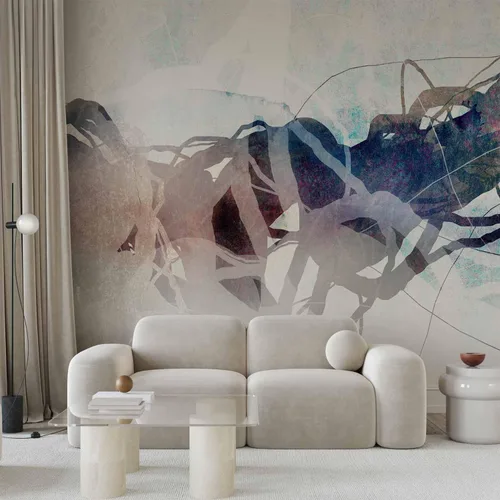 Miniatura 2 de artgeist Mural abstracto de 77 x 55 pulgadas, papel tapiz autoadhesivo removible de gran tamaño para decoración de pared, diseño de líneas murales