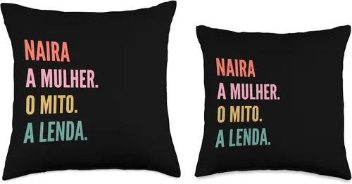 Miniatura 3 de Funny Portuguese First Name Design - Naira Throw Pillow