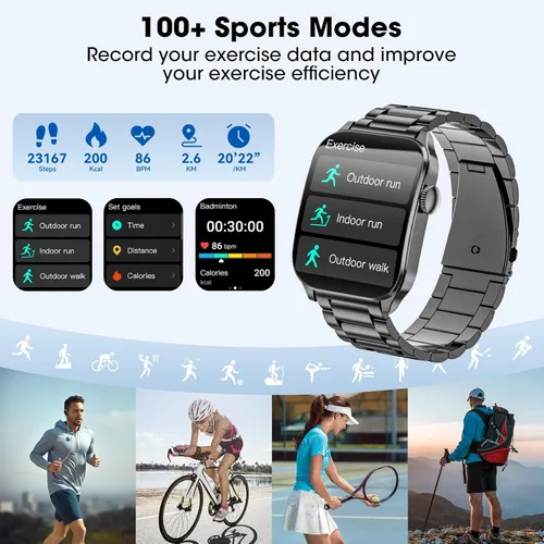 Miniatura 4 de Curve - Reloj inteligente militar para hombre (respuesta/hacer llamadas), reloj inteligente AMOLED de 1.93 pulgadas con monitor de frecuencia