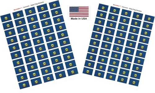 Miniatura 127 de 100 calcomanías de la bandera de Alaska; 1.5" x 1" hechas en Estados Unidos, calcomanías autoadhesivas de la bandera del estado para álbumes