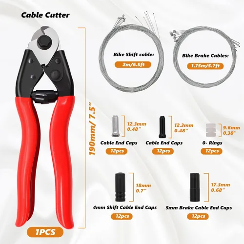 Miniatura 2 de mankk Kit universal de 73 piezas de cables de freno de bicicleta y kit de repuesto de carcasa de acero inoxidable para bicicleta de bicicleta Kit