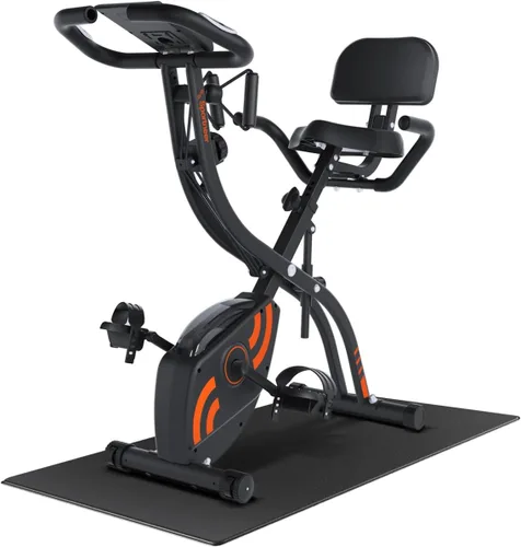 Sportneer Bicicleta estática plegable 4 en 1, bicicleta de ciclismo de interior con 16 niveles de resistencia magnética, bicicleta de entrenamiento