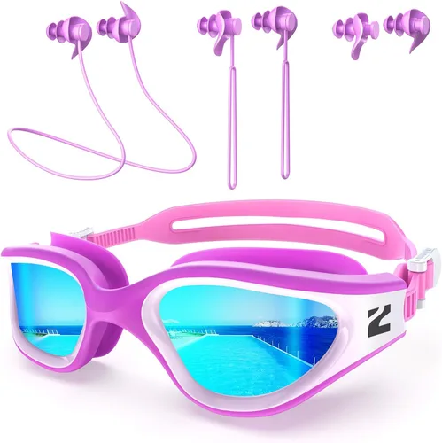 Miniatura 13 de ZIONOR G1 Lite - Gafas de natación polarizadas con 3 pares de tapones para los oídos, gafas de natación con protección UV antivaho para adultos, A3
