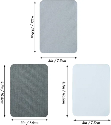 Miniatura 2 de 12 piezas de parches termoadhesivos de tela de alta calidad, pegamento fuerte, kit de decoración de reparación 100% algodón, tamaño 3 x 4-1/4