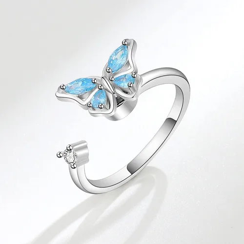 Miniatura 47 de Anillo de plata 925, anillos de plata ajustables para mujer, anillos de pulgar abiertos, anillos de circonio, anillos ajustables, anillos abiertos