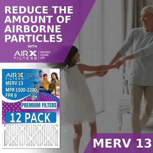 Miniatura 4 de Filtro de aire MERV 13 de 12 x 12 x 1 pulgadas, paquete de 12 filtros de horno comparables a MPR 1500-2200 y FPR 9. Fabricado en Estados Unidos por