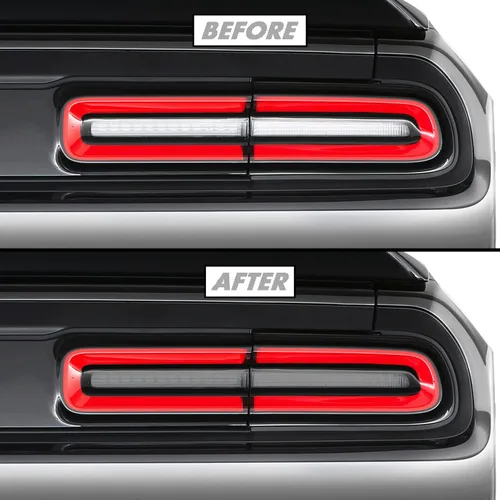 Miniatura 7 de SlickMod Tinte de humo de vinilo precortado para la luz trasera Dodge Challenger 2015-2022 (1. luz trasera, 20% humo oscuro)