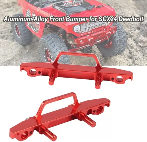 Miniatura 6 de Parachoques delantero de aleación de aluminio para Axial SCX24 Deadbolt AXI90081 1/24 RC Crawler Car Upgrades (negro)