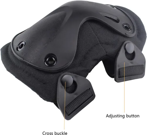 Miniatura 5 de Almohadillas Protectoras Tácticas de Combate para Rodilla y Codo para Juegos de Paintball CS al Aire Libre, Ciclismo, Seguridad, Equipo de Negro
