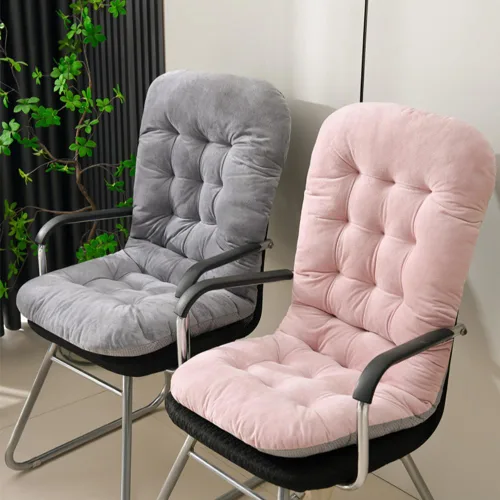 Miniatura 5 de Cojín para silla de oficina, cojín de asiento de felpa con respaldo de apoyo, cojines de escritorio para silla de jugador, silla mecedora reclinable