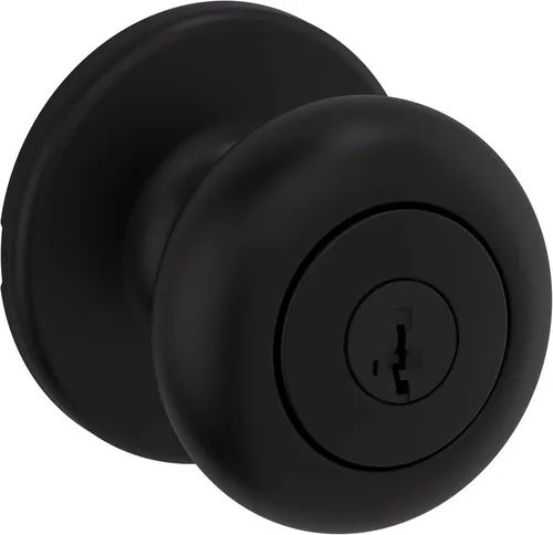 Miniatura 9 de Kwikset Cove - Pomo de puerta de privacidad interior con cerradura, manija de puerta para baño y dormitorio, pomo de puerta negro mate con cerradura