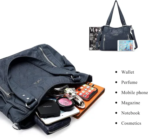 Miniatura 7 de Bolso de hombro para mujer, con asa superior, espacioso, casual, para mujer, de poliuretano