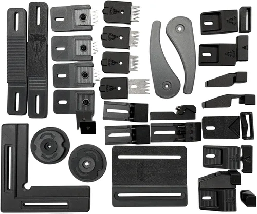 Kit de sujeción CNC de 32 piezas, PLA con infusión de fibra de carbono negro y verde, compatible con T-Track MFT, fabricado en Estados Unidos