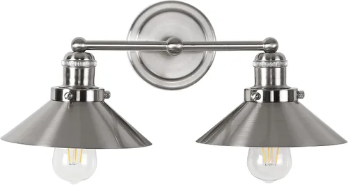 Miniatura 7 de JONATHAN Y JYL7427B JYL7427B del 17 de julio, lámpara de pared de sombra metálica de 44.5 cm con 2 luces, estilo granja contemporáneo transicional
