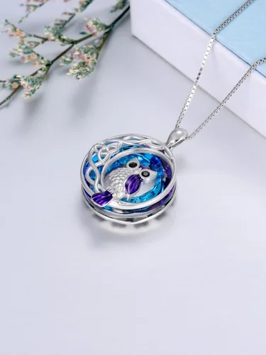 Miniatura 6 de WINNICACA Collares de plata de ley para mujeres y niñas, tulipanes, girasol, rosa, loto, margarita, colibrí, cardenal rojo, búho, joyería de regalo