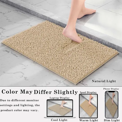 Miniatura 8 de Juego de alfombras para baño de 3 piezas, juego de alfombrillas antideslizantes, alfombras de baño extra suaves, juego de alfombrillas de baño