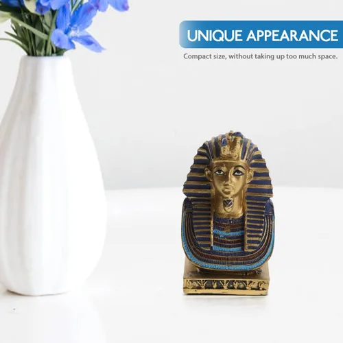 Miniatura 3 de FOMIYES Figura del antiguo Egipto, estatua de faraón egipcio, resina, figura de tutankamón, figura de escultura del antiguo Egipto, adorno
