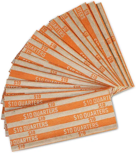 Miniatura 2 de 1000 envoltorios planos para monedas, soporte para monedas de cuartos, práctico envoltorio de monedas de almacenamiento de un cuarto – 1000