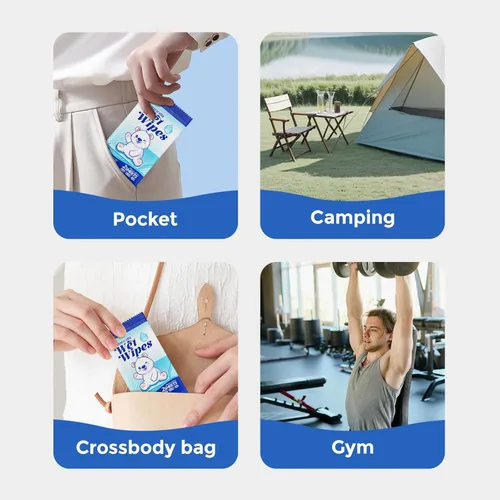 Miniatura 6 de MATERN'ELLA Toallitas de Bolsillo para Nalgas para Viajes, Para Llevar, Extracto de Caléndula y Centella Asiática y Toallita Biodegradable, Sin 2