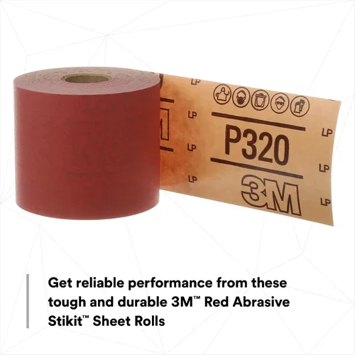 Miniatura 3 de 3M Stikit 01688 - Rollo de hoja abrasiva roja, sin agujero, 2-3/4 pulgadas x 25 yardas, grado 80+, papel de lija automotriz para eliminación