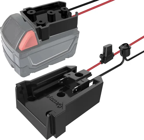 Miniatura 12 de Convertidor de corriente CC y adaptador de rueda de alimentación con fusible e interruptor para batería Milwaukee de 18 V, CC reductor de 18 V a 12