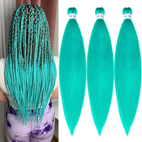 Miniatura 50 de Cabello para Trenzar Naranja Jengibre Pre-Estirado Kanekalo Cabello para Trenzar Pre-estirado 26 pulgadas Extensiones de Cabello Sintético