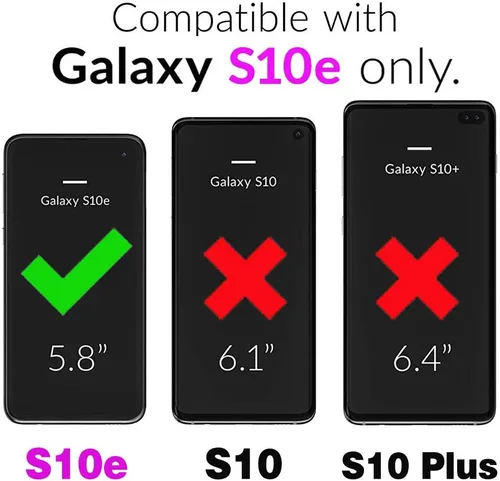 Miniatura 2 de Funda de teléfono para Samsung Galaxy S10e Cartera con protector de pantalla de vidrio templado, funda magnética de cuero, soporte para tarjetas