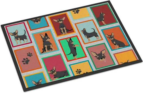 Miniatura 160 de Caroline's Treasures MLM1149MAT - Felpudo rojo Border Collie de 18 x 27 pulgadas, para interiores y exteriores, para entrada, antideslizante, Border