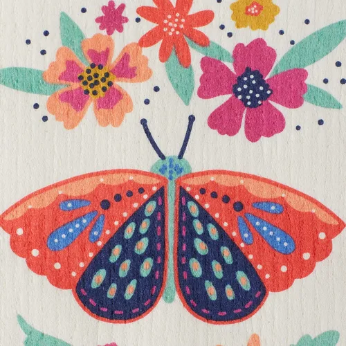 Miniatura 2 de DII Paños suecos para cocina y limpieza, reutilizables, lavables a máquina y aptos para lavavajillas, biodegradables, 7.75 x 6.75, Butterfly Folk, 3