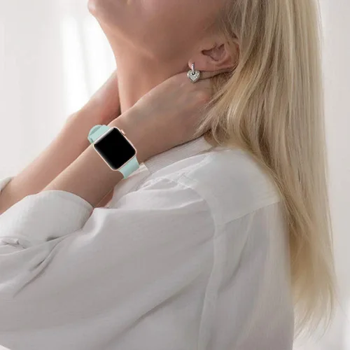 Miniatura 2 de Compatible con Apple Watch Band de 1.496 in 1.575 in 1.614 in 1.654 in 1.732 in 1.772 in 1.929 in, correa deportiva de silicona suave de repuesto