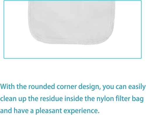 Miniatura 4 de Paquete de 2 bolsas reutilizables de malla fina de 150 micrones, bolsa de leche de nueces, colador de nailon para colar jugos de frutas, prensa