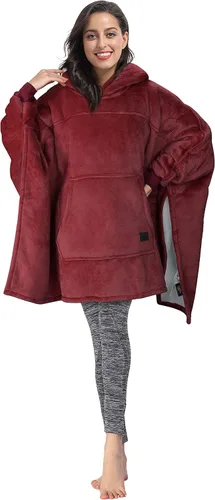 Miniatura 12 de Tirrinia Manta con capucha de gran tamaño, sudadera con manga de murciélago, acogedora manta Sherpa enorme regalo para mujeres adultas
