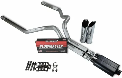 Truck Exhaust Kits Shopline Dual 3 pulgadas F-Series se adapta a F150 15'-18' Flowmaster Super 44 Series Slash Punta cromada