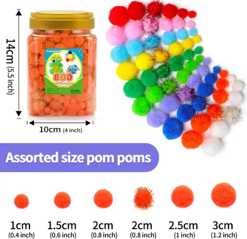 Miniatura 79 de Praisebank Pompones rojos, 90 unidades, 1.5 pulgadas, perfectos para artes y manualidades