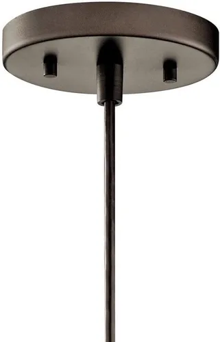 Miniatura 5 de Kichler Avery 9.75" 1 Luz Mini Colgante con Vidrio Semillado Transparente en Bronce Oldee®