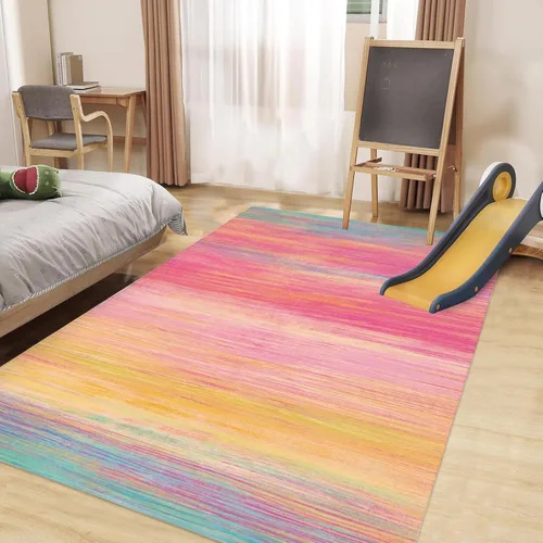 Miniatura 18 de USTIDE Butterflys Alfombra para Niños 5X7/55"x78" Alfombra de Área Lavable a Máquina para Dormitorio de Niñas Alfombra Suave para Sala de Estar Sala