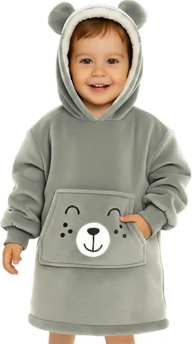 Miniatura 7 de Manta para niños de 3 a 10 años, divertida manta con capucha para niños, sudadera con capucha, sudadera cómoda de gran tamaño para niños, niñas